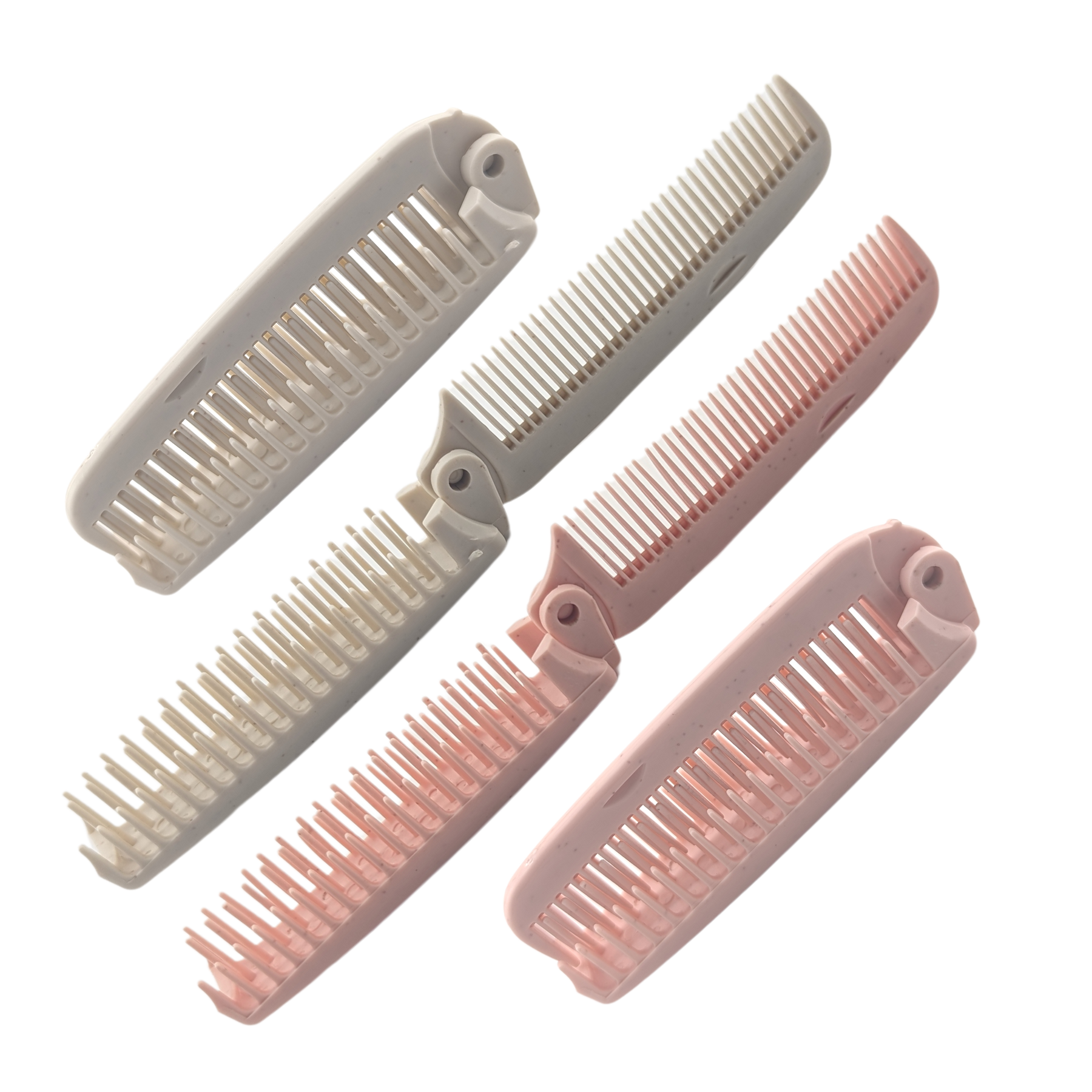 Foldable Hair Brush and Comb - Pink