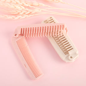 Foldable Hair Brush and Comb - White