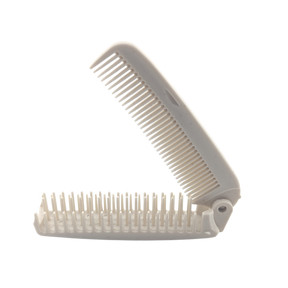 Foldable Hair Brush and Comb - White